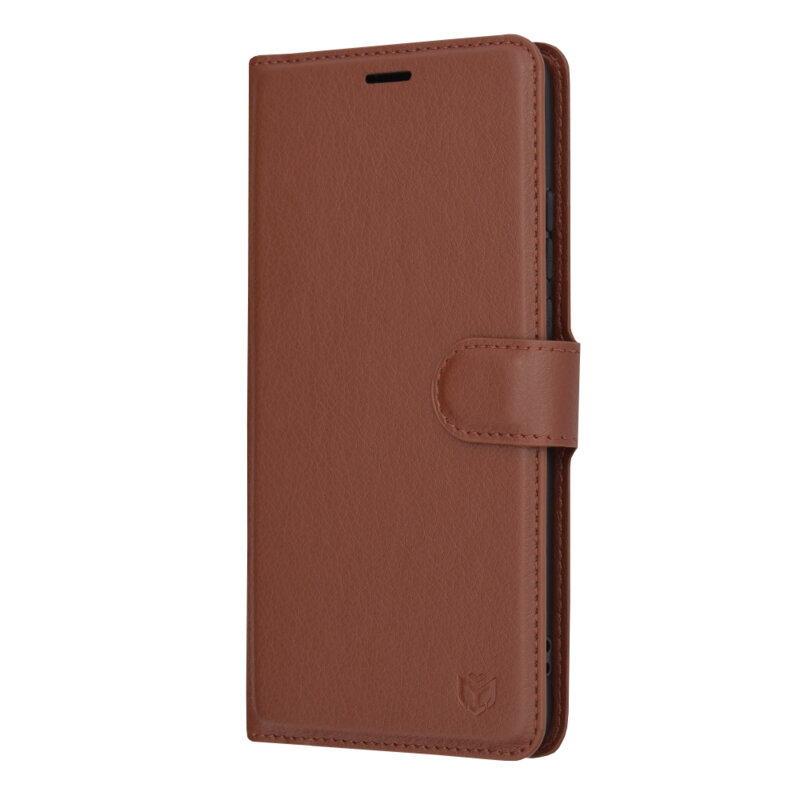 Husa Motorola Edge 40 Neo Techsuit Leather Folio, maro