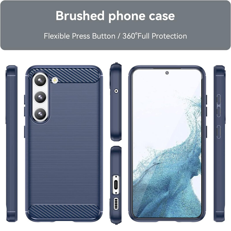 Husa Samsung Galaxy S23 Plus Techsuit Carbon Silicone, albastru
