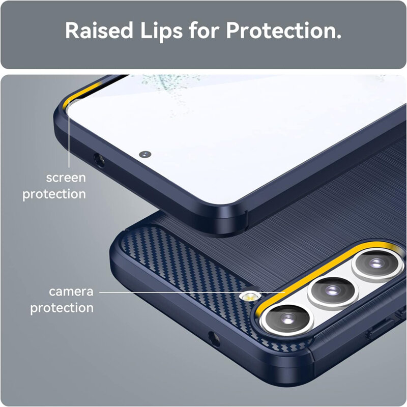 Husa Samsung Galaxy S23 Plus Techsuit Carbon Silicone, albastru