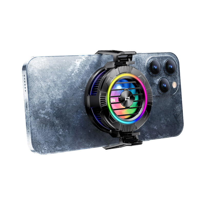 Cooler telefon magnetic Techsuit, cu lumini RGB, negru, P66