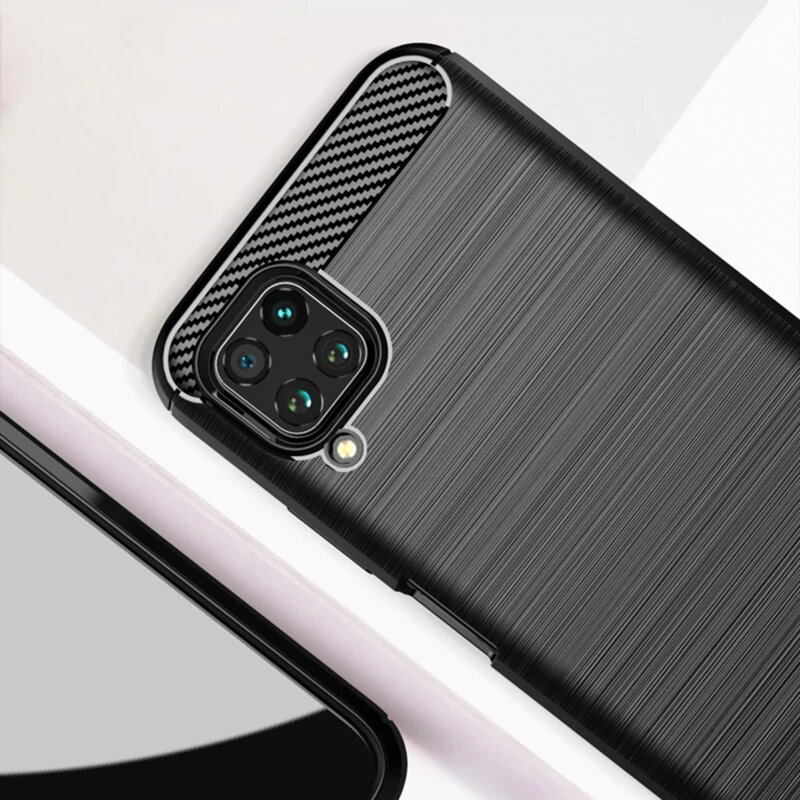 Husa Huawei P30 Lite Techsuit Carbon Silicone, albastru