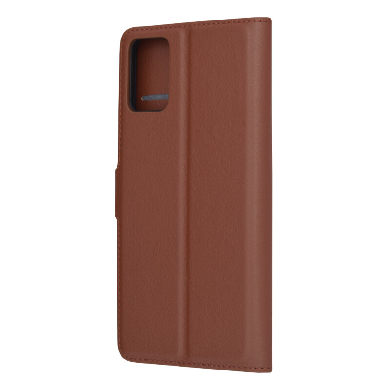Husa Motorola Moto E22 Techsuit Leather Folio, maro