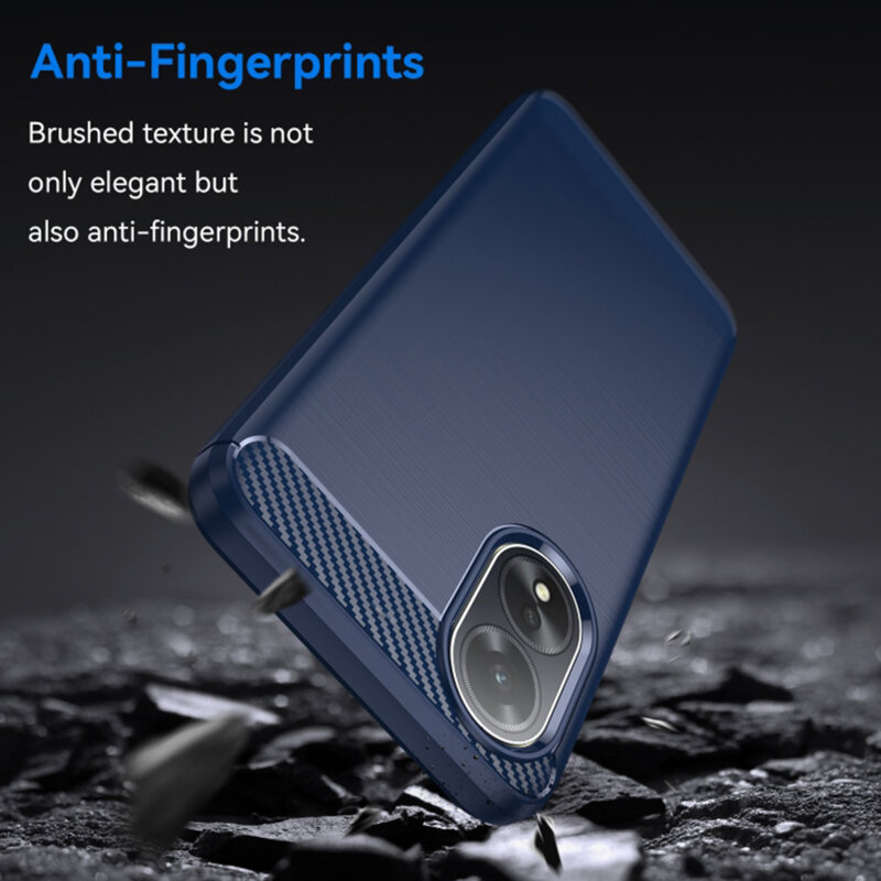 Husa Oppo A38 Techsuit Carbon Silicone, albastru