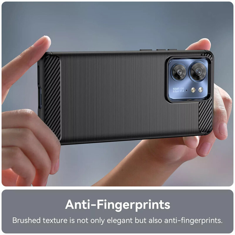 Husa Motorola Edge (2023) Techsuit Carbon Silicone, albastru