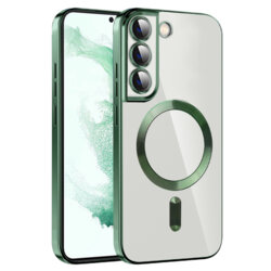 Husa premium Samsung Galaxy S21 5G Techsuit Luxury Crystal MagSafe, verde inchis