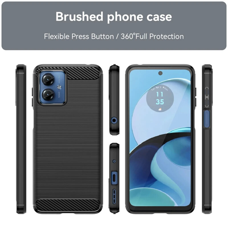 Husa Motorola Moto G14 Techsuit Carbon Silicone, albastru