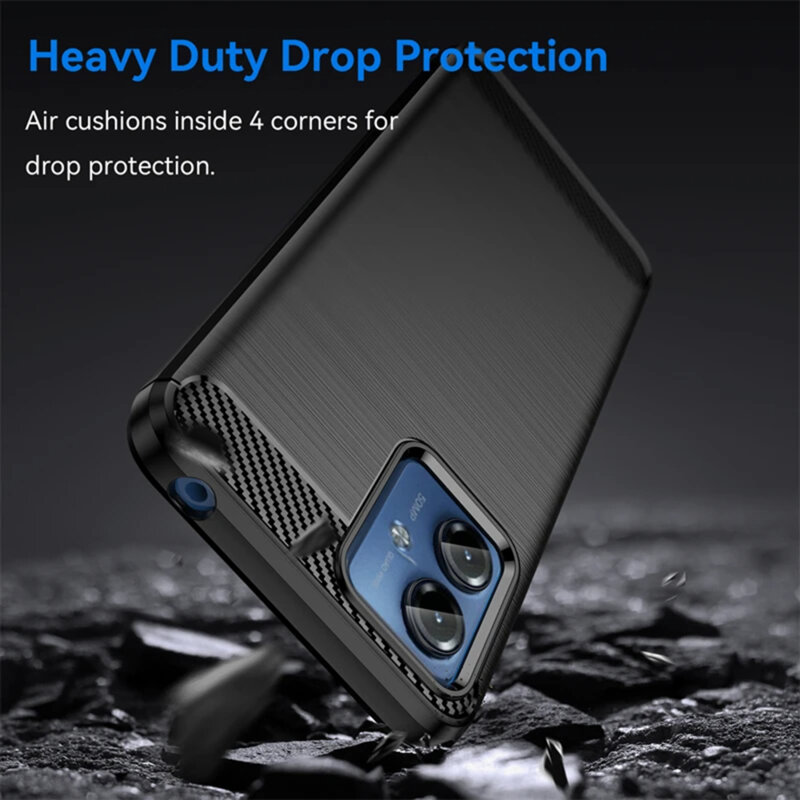 Husa Motorola Moto G14 Techsuit Carbon Silicone, albastru