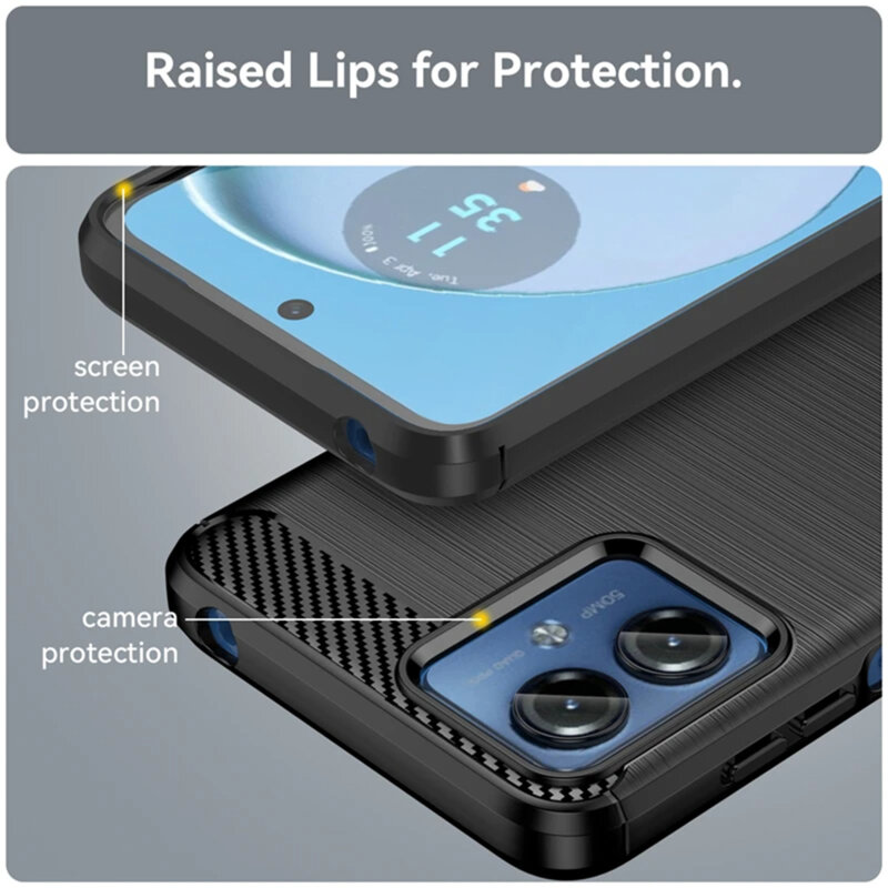 Husa Motorola Moto G14 Techsuit Carbon Silicone, albastru