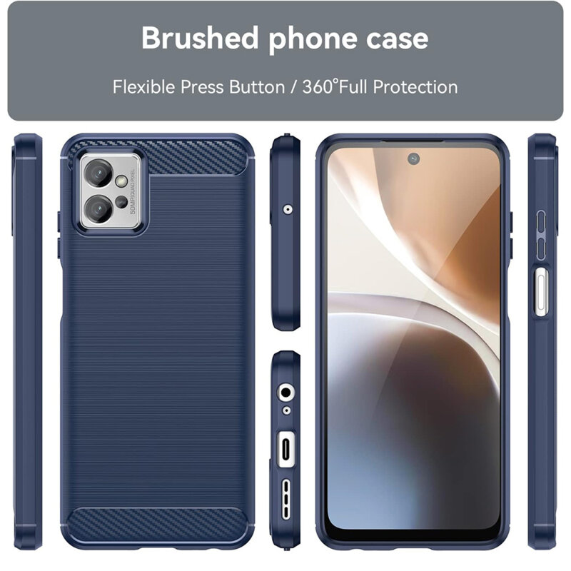 Husa Motorola Moto G32 Techsuit Carbon Silicone, albastru