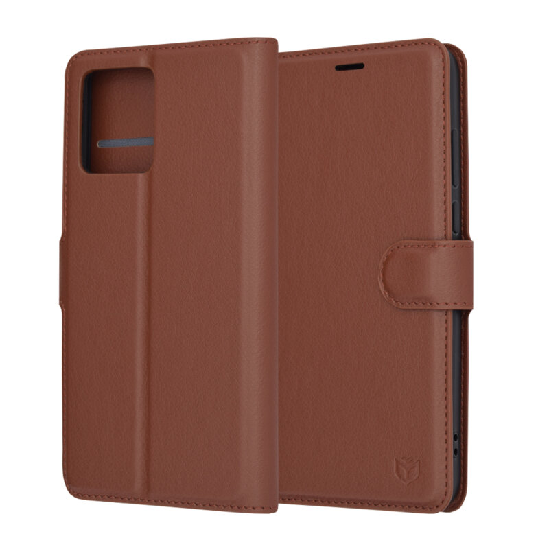 Husa Motorola Moto G84 Techsuit Leather Folio, maro