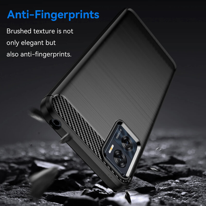 Husa Motorola Moto E22 Techsuit Carbon Silicone, albastru