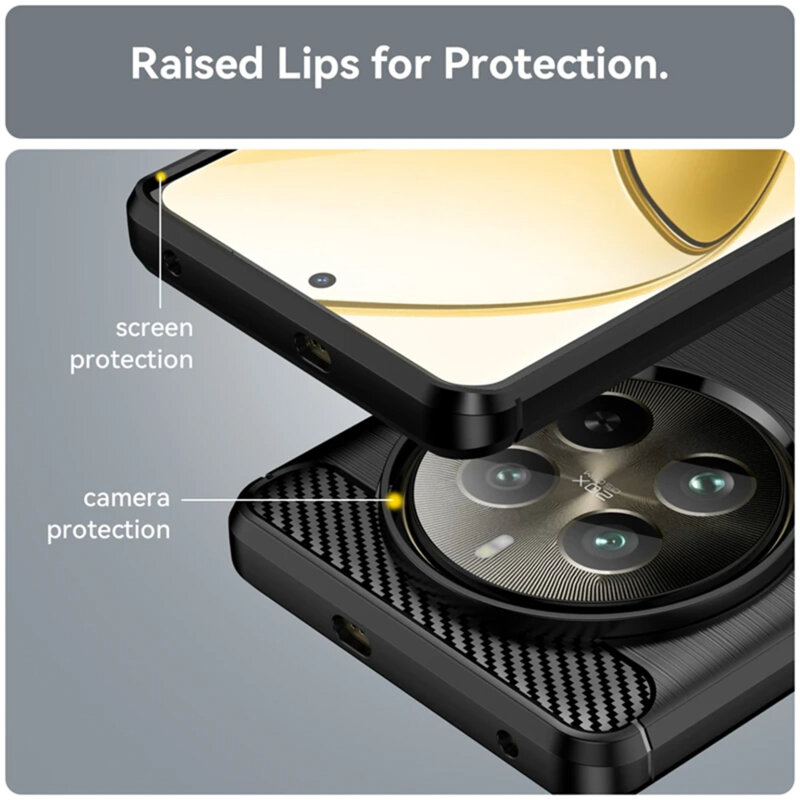 Husa Realme 12 Pro Techsuit Carbon Silicone, albastru