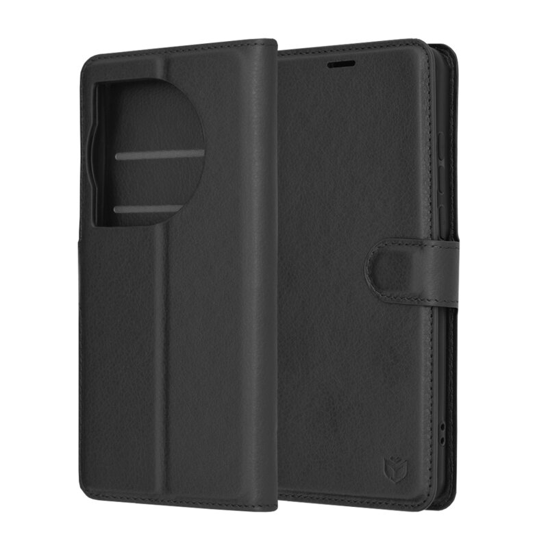 Husa OnePlus 12 Techsuit Leather Folio, negru