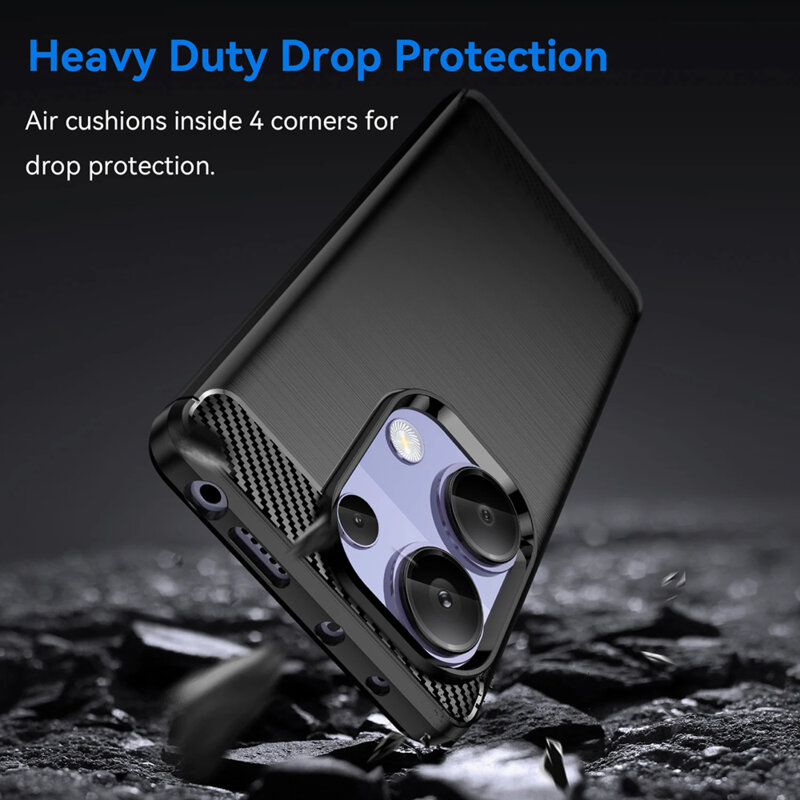 Husa Xiaomi Poco M6 Pro 4G Techsuit Carbon Silicone, albastru