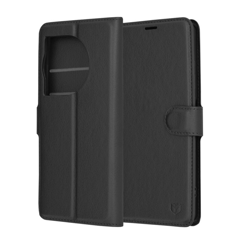 Husa OnePlus 12R Techsuit Leather Folio, negru