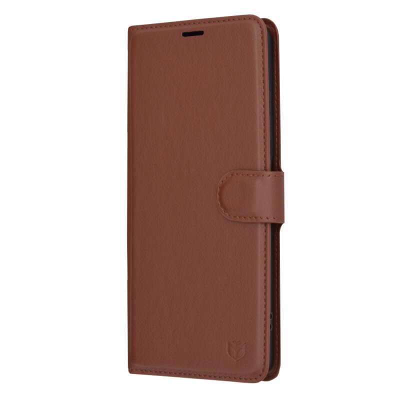 Husa OnePlus 12R Techsuit Leather Folio, maro