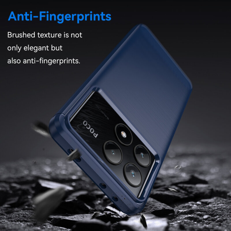 Husa Xiaomi Poco X6 Pro Techsuit Carbon Silicone, albastru