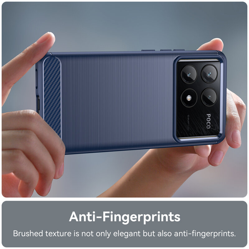 Husa Xiaomi Poco X6 Pro Techsuit Carbon Silicone, albastru