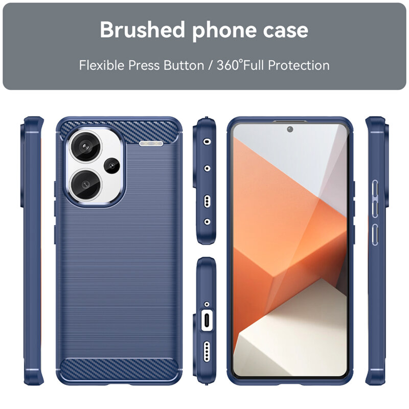 Husa Xiaomi Redmi Note 13 Pro+ 5G Techsuit Carbon Silicone, albastru