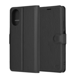 Husa Oppo A18 Techsuit Leather Folio, negru
