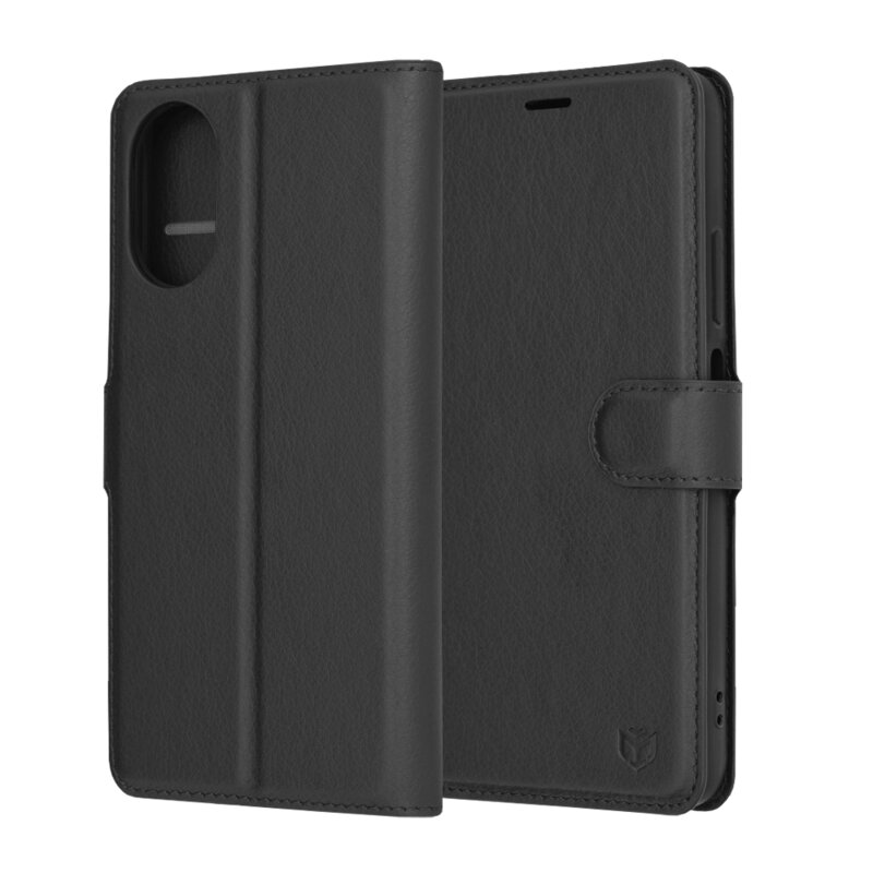 Husa Oppo A18 Techsuit Leather Folio, negru