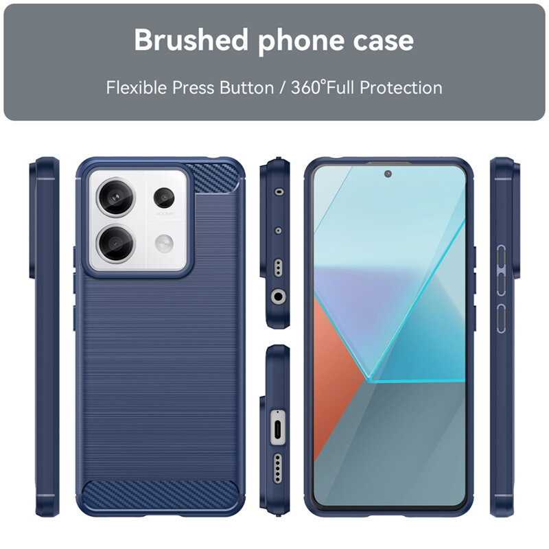 Husa Xiaomi Redmi Note 13 Pro 5G Techsuit Carbon Silicone, albastru