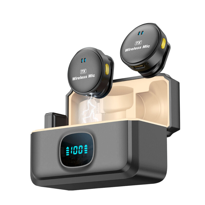 [Pachet 2x] Lavaliera wireless Type-C Techsuit LW5, negru