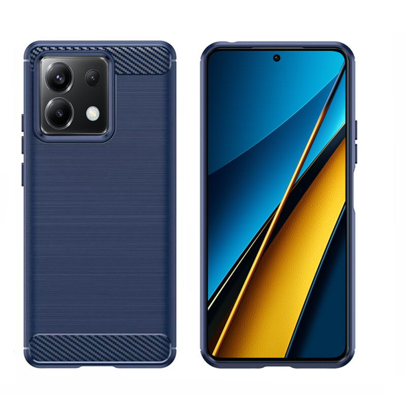 Husa Xiaomi Poco X6 Techsuit Carbon Silicone, albastru