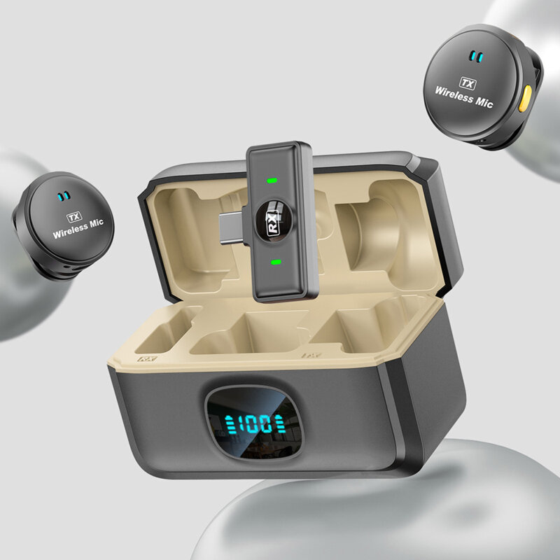 [Pachet 2x] Lavaliera wireless Type-C Techsuit LW5, negru