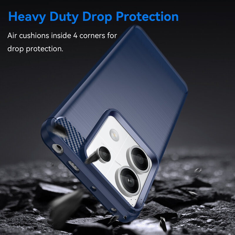 Husa Xiaomi Redmi Note 13 5G Techsuit Carbon Silicone, albastru