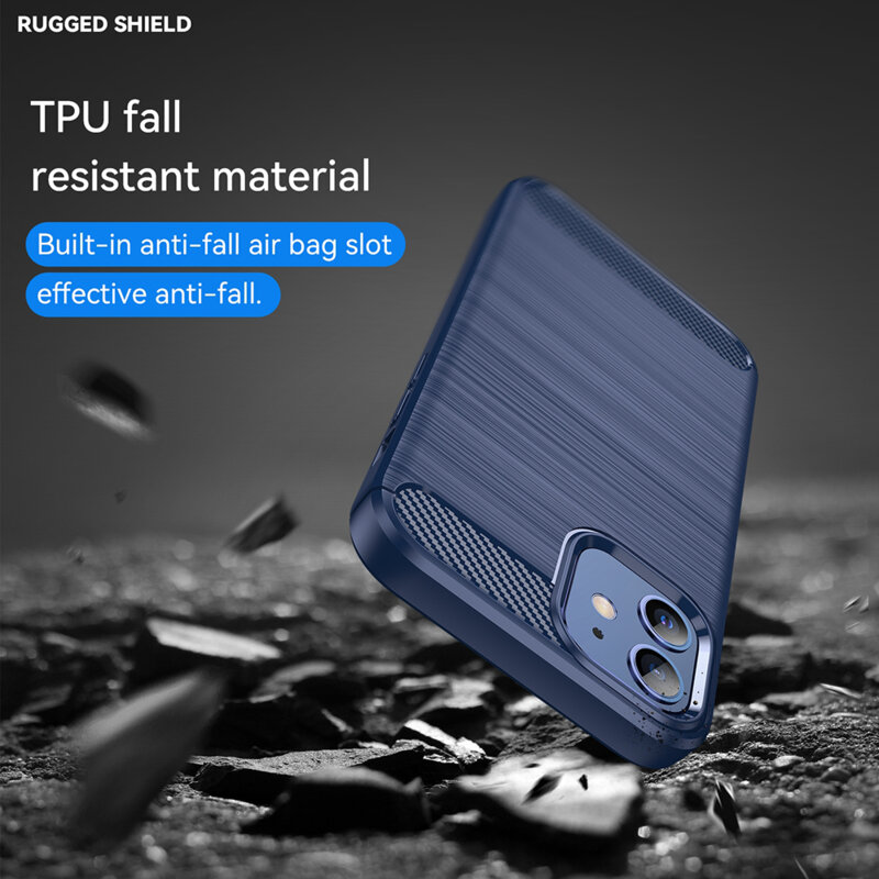 Husa Xiaomi Poco X5 Techsuit Carbon Silicone, albastru
