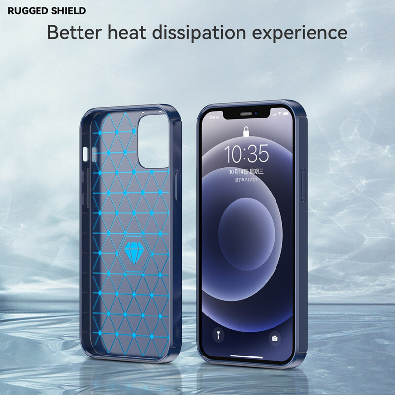Husa Xiaomi Poco X5 Techsuit Carbon Silicone, albastru