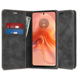 Husa piele Motorola Moto G04 Techsuit Confy Cover, negru