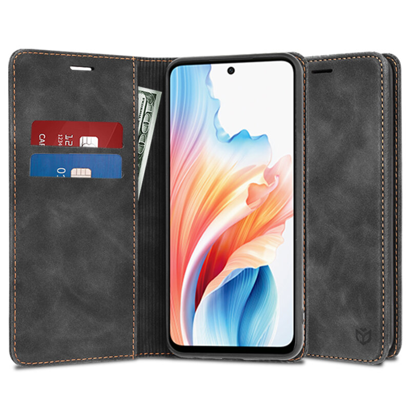 Husa piele Oppo A79 5G Techsuit Confy Cover, negru