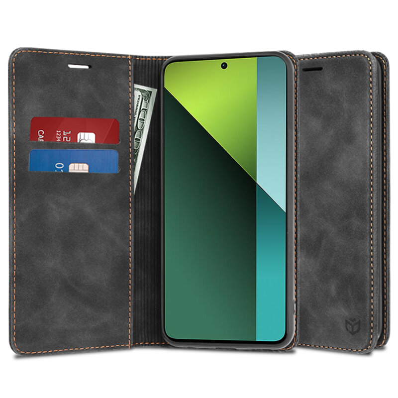 Husa piele Xiaomi Redmi Note 13 Pro 5G Techsuit Confy Cover, negru