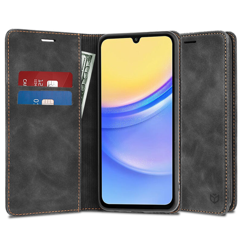 Husa piele Samsung Galaxy A15 5G Techsuit Confy Cover, negru