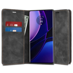 Husa piele Motorola Edge (2023) Techsuit Confy Cover, negru