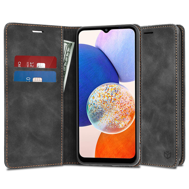 Husa piele Samsung Galaxy A14 5G Techsuit Confy Cover, negru