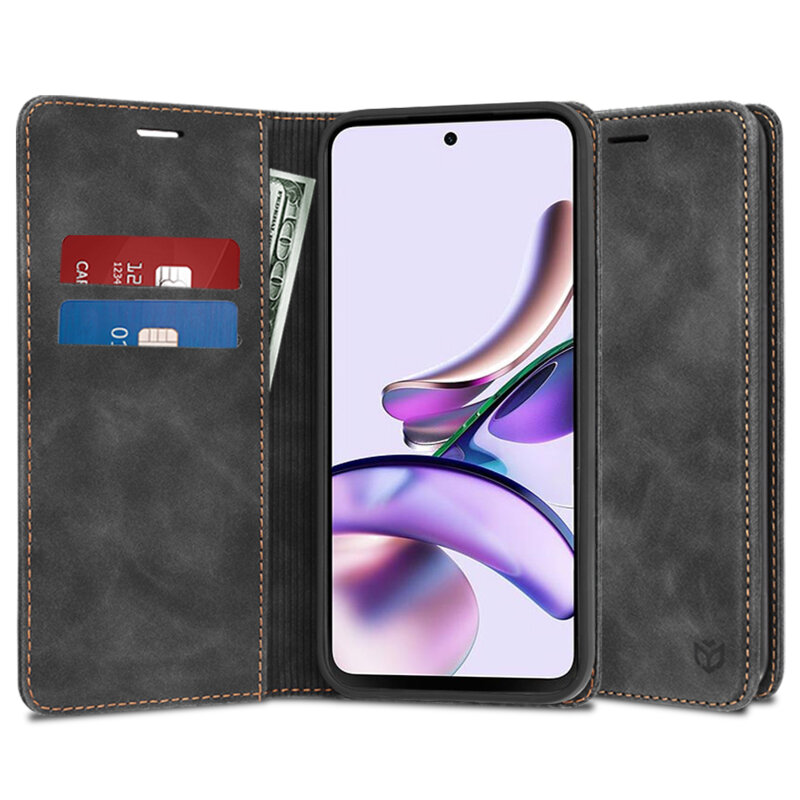Husa piele Motorola Moto G13 Techsuit Confy Cover, negru