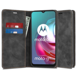Husa piele Motorola Moto G30 Techsuit Confy Cover, negru