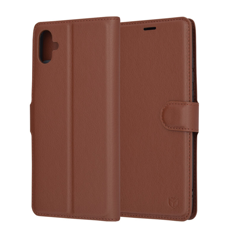 Husa Samsung Galaxy A04e Techsuit Leather Folio, maro