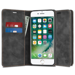Husa piele iPhone 7 Techsuit Confy Cover, negru