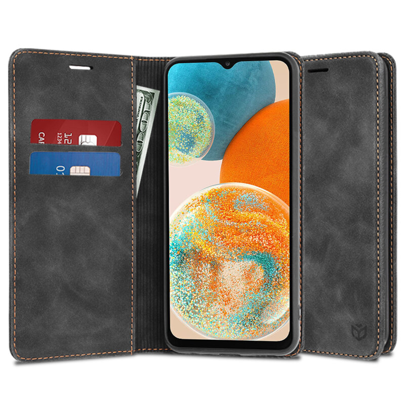Husa piele Samsung Galaxy A23 5G Techsuit Confy Cover, negru