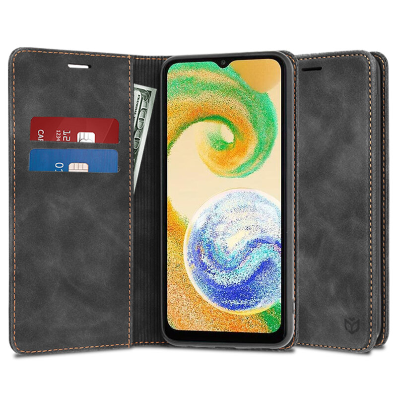 Husa piele Samsung Galaxy A04S Techsuit Confy Cover, negru