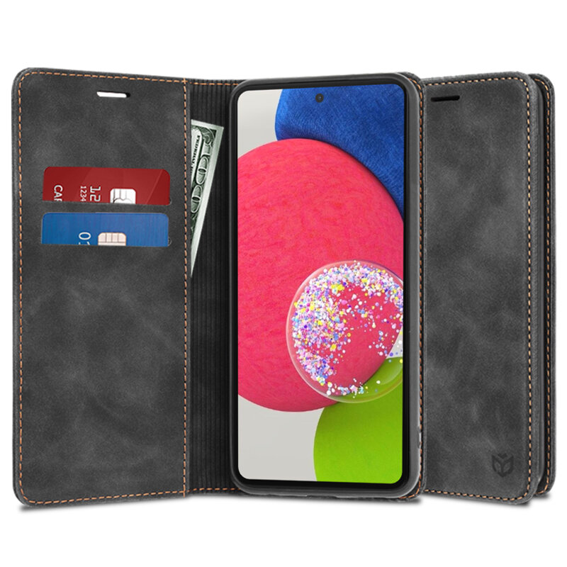 Husa piele Samsung Galaxy A52s 5G Techsuit Confy Cover, negru