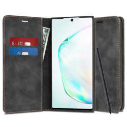 Husa piele Samsung Galaxy Note 10 Plus Techsuit Confy Cover, negru
