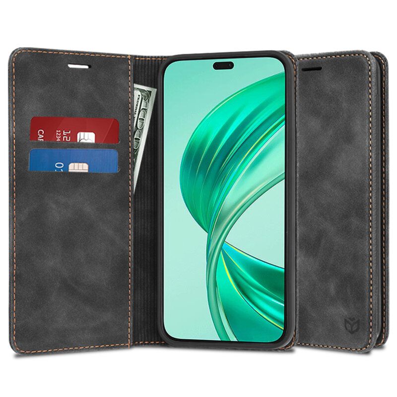 Husa piele Honor X8b Techsuit Confy Cover, negru