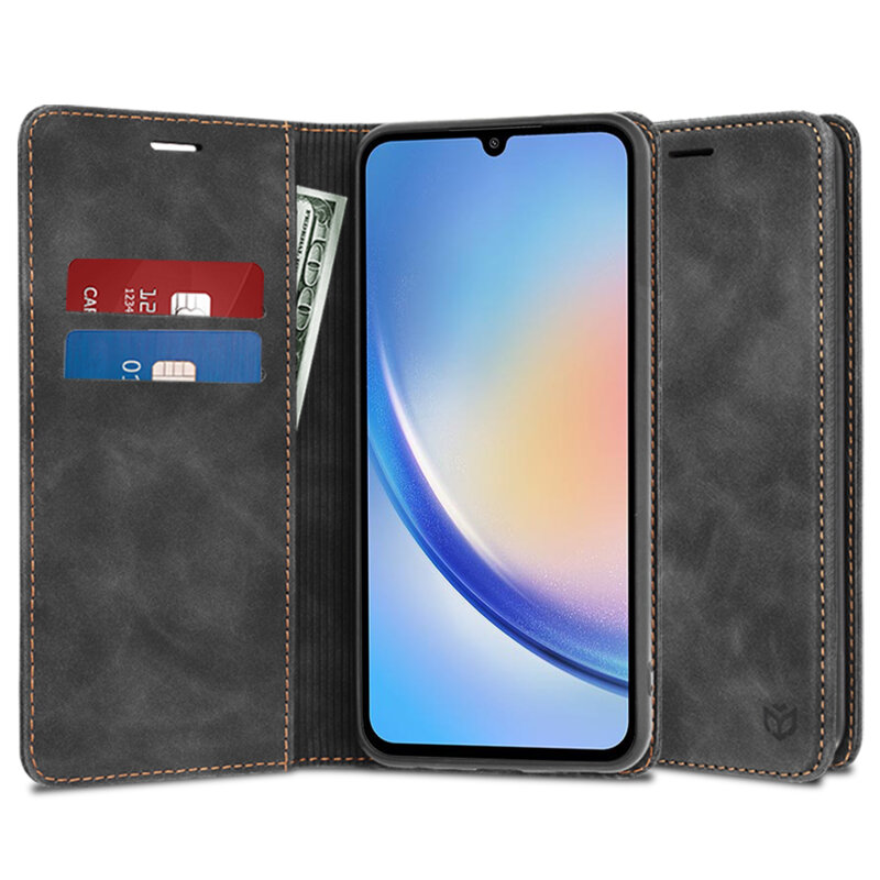 Husa piele Samsung Galaxy A34 5G Techsuit Confy Cover, negru