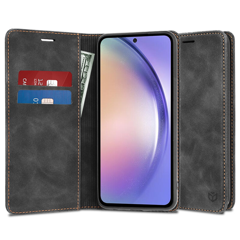 Husa piele Samsung Galaxy A54 Techsuit Confy Cover, negru