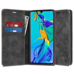 Husa piele Huawei P30 Techsuit Confy Cover, negru